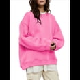 thumbnail image 1 of Sudadera de Mujer con Cuello Redondo de Gran Tamaño Y2K, Suéter de Moda de Otoño e Invierno, Jersey. Rosa L, 1 of 8