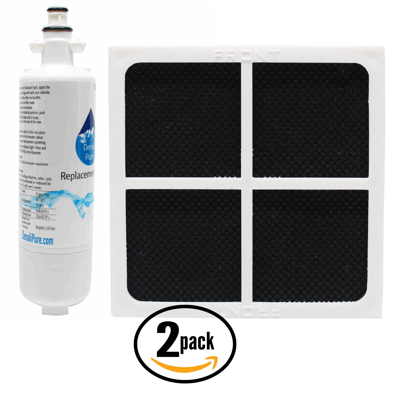 2Pack Replacement Kenmore 79572052110 Refrigerator Water & Air Filter
