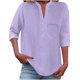 thumbnail image 2 of mfyjkho Tops Y Blusas Para Mujer, Camisa De Botones Lisa De Moda Para Mujer, Blusa Holgada Con Cuello Redondo Y Bolsillo Tops Para Mujer Xl, 2 of 7