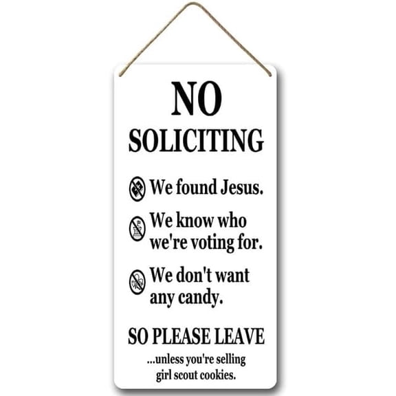 6x12 IN No Soliciting Front Door Sign,Rustic Wood Farmhouse Porch Decor for Home Wall Decor,Vintage Outdoor Porch Garden Decor,Funny Hanging Wooden Plaque Decoration