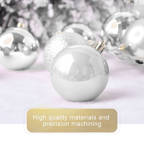 36 Uds. Adornos colgantes bolas de Navidad de PVC adornos navideños (plata 6cm) JShteea Libre de BPA