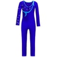 thumbnail image 4 of TTAO Full Body Leotard for Girls Ballet Dance Bodysuit Long Sleeve Skating Jumpsuit Tumbling Activewear Blue 6, 4 of 5