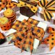 thumbnail image 4 of Rolls Halloween Ribbon Wired Orange and Black Burlap Ribbon Thanksgiving Wired, 4 of 5