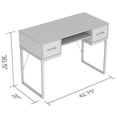 thumbnail image 3 of Safdie & Co. 42.5"L 2-Drawers 1-Shelf Black Metal Computer Desk in Dark Taupe, 3 of 3
