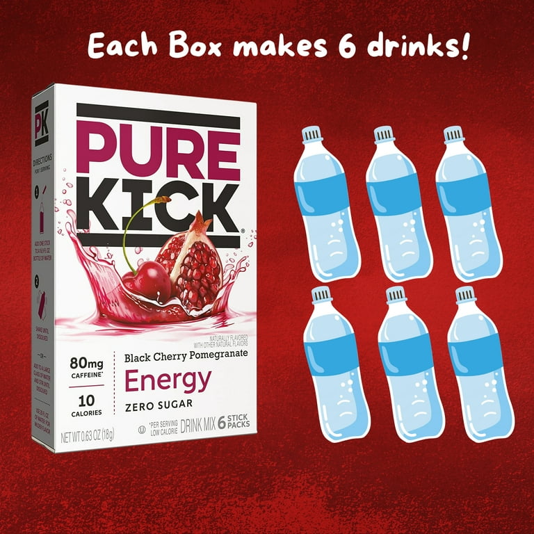 Pure Kick Black Cherry Pomegranate Singles to Go Zero Sugar