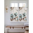 thumbnail image 6 of Kitchen Curtains 54 Inches length, Retro Mallow Flowers Window Treatment Curtain Drapes, Spring Floral Butterfly Elegant Thermal Insulated Drapes for Basement Hotel RV, 42"x54", 2 Panels, 6 of 7