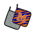 thumbnail image 2 of Carolines Treasures CJ1023-MPTHD Letter M Initial Tiger Stripe - Blue Orange Pair of Pot Holders, 7.5HX7.5W, multicolor, 2 of 2