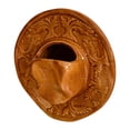 thumbnail image 2 of Jarrón de cerámica con forma de sombrero de vaquero, centro de mesa decorativo para el hogar, jarrón con forma de sombrero de temática occidental para Marrón, 2 of 9