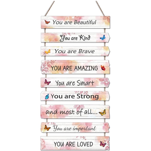 Decoración de Pared para Habitación de Niñas JEVUVU Mariposa Rosa 60x30 cm