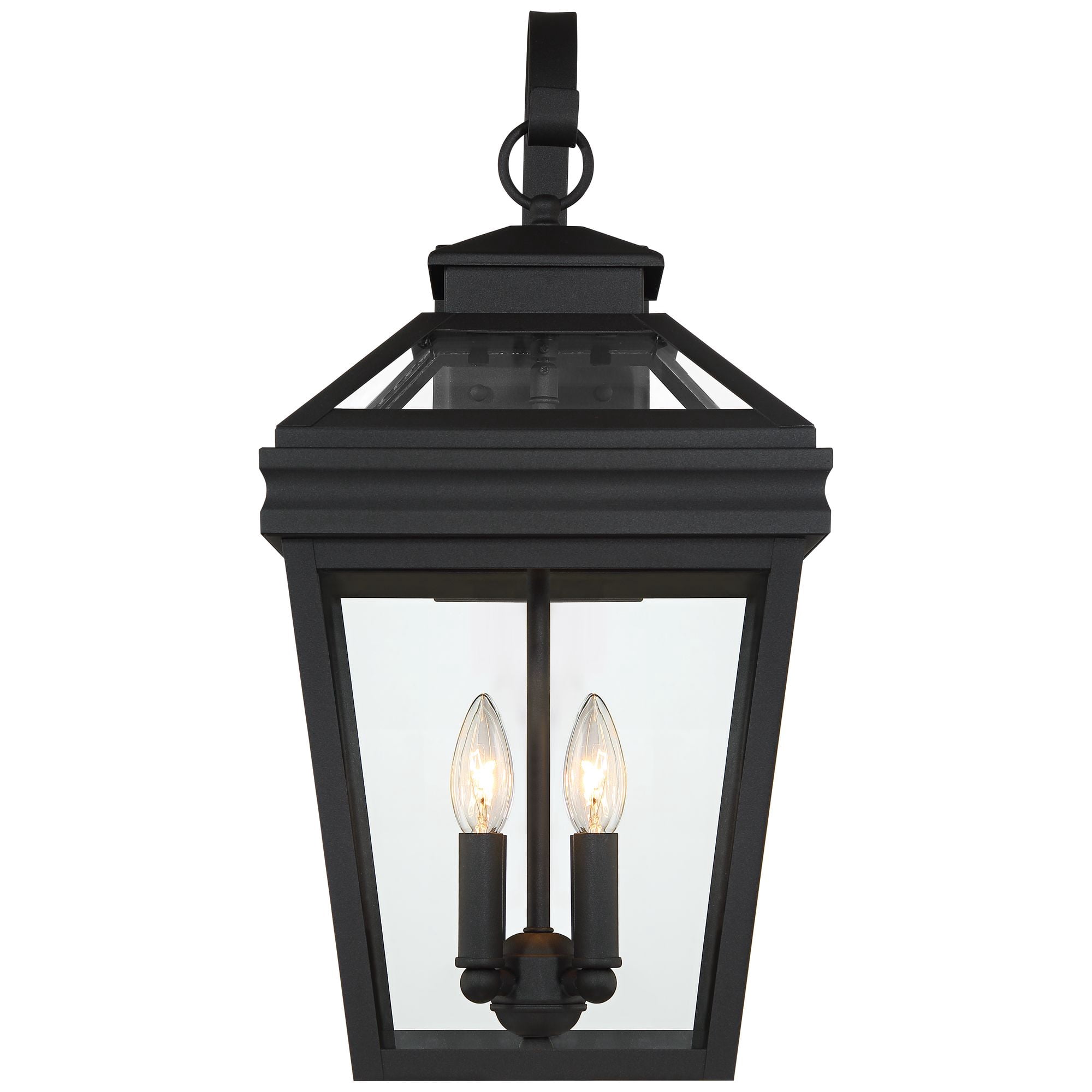 John Timberland Stratton Street Mission Outdoor Wall Light Fixture Textured Black Lantern 22" Clear Glass for Post Exterior Barn Deck House Porch Yard