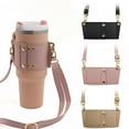 thumbnail image 3 of PU Leather Water Bottle Holder Travel Essential Water Bottle Sling Bag with Adjustable Strap for Stanley 30oz & 40oz Tumbler, 3 of 6