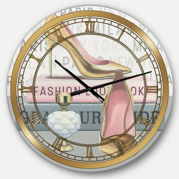 Designart 'Glam fashion High Heels III' Glam wall clock