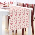 thumbnail image 3 of Valentine's Day Table Runner, Romantic Watercolor Pink Love Heart Beige Background Washable Cotton-linen Table Runners Dining Kitchen Decoration for Everyday Home Wedding Party Decor, 13 x 90 Inch, 3 of 9