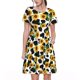 thumbnail image 1 of Balery Cute Cow Print Sunflower C Vestidos sueltos de manga corta para mujer, vestidos de verano 2025, vestidos casuales de corte A con vuelo., 1 of 6