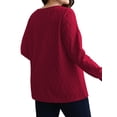 thumbnail image 3 of LANREMON Womens Plus Size Tops Long Sleeve Shirts V Neck Textured Keyhole Gathered Knit Tunic Loose Fall Blouses, 3 of 6