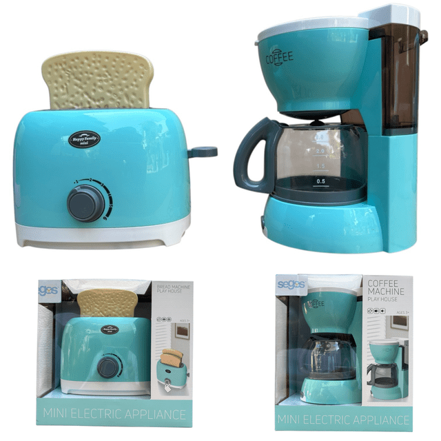 Juguete de Electrodomésticos, Juego de Cocinita Para Niños, Cafetera, Tostadora, SEGOS, Verde