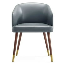 Reeva Dining Chair with Solid Wood Legs in Walnut and Graphite Gray
