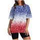 thumbnail image 1 of Pantalones Cortos de Mujer Imprimidos Sueltos Manga Corta Camiseta Suéter, Top Casual para el Hogar Y el Uso Diario, 1 of 5