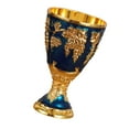 thumbnail image 3 of jicheng Vintage Medieval Goblet Engraved Zinc Alloy Vintage Handcraft Metal Cup gold blue, 3 of 9