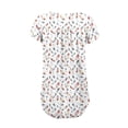 thumbnail image 5 of Maqroz Womens Pleated T Shirts Round Neck Short Sleeve Button Down Floral Printed Summer Tops Casual Loose Fit Blouses 2026 White L, 5 of 5