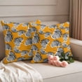 thumbnail image 2 of Grey Leaves Outdoor Waterproof Pillow Covers, Vintage Abstract Art Botanical Orange Decorative Square Throw Pillowcase Sofa Cushion Sham for Patio/Couch/Chair, 18"x18" 2 Pack, 2 of 8