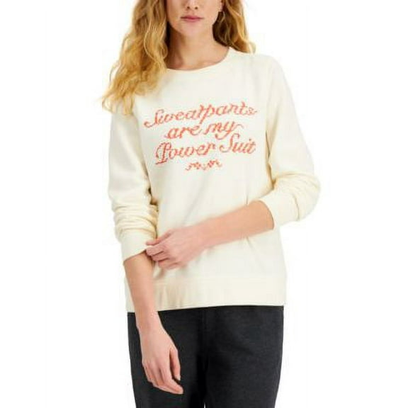 MSRP $50 Style & Co Graphic-Print Sweatshirt White Size Large