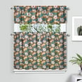 thumbnail image 2 of Kitchen Curtains 36 Inch Short - 3 Panel Set, Rod Pocket Window Curtain with Tropical Leaf Botanical Print, 100% Polyester for Farmhouse, Cafe, Kitchen, Bedroom, Easy Wash, 2 of 6