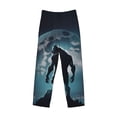 thumbnail image 2 of Vsdgher Moon Wolf Warrior Print Mens Pajama Pants Sleep & Lounge Pants, PJ Bottoms With elastic waistb and Pockets, 2 of 5