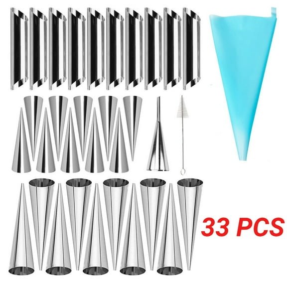 30pcs Cream Horn Mold, Cannoli Forms Tubes, Stainless Steel Cone/Tubular Shaped