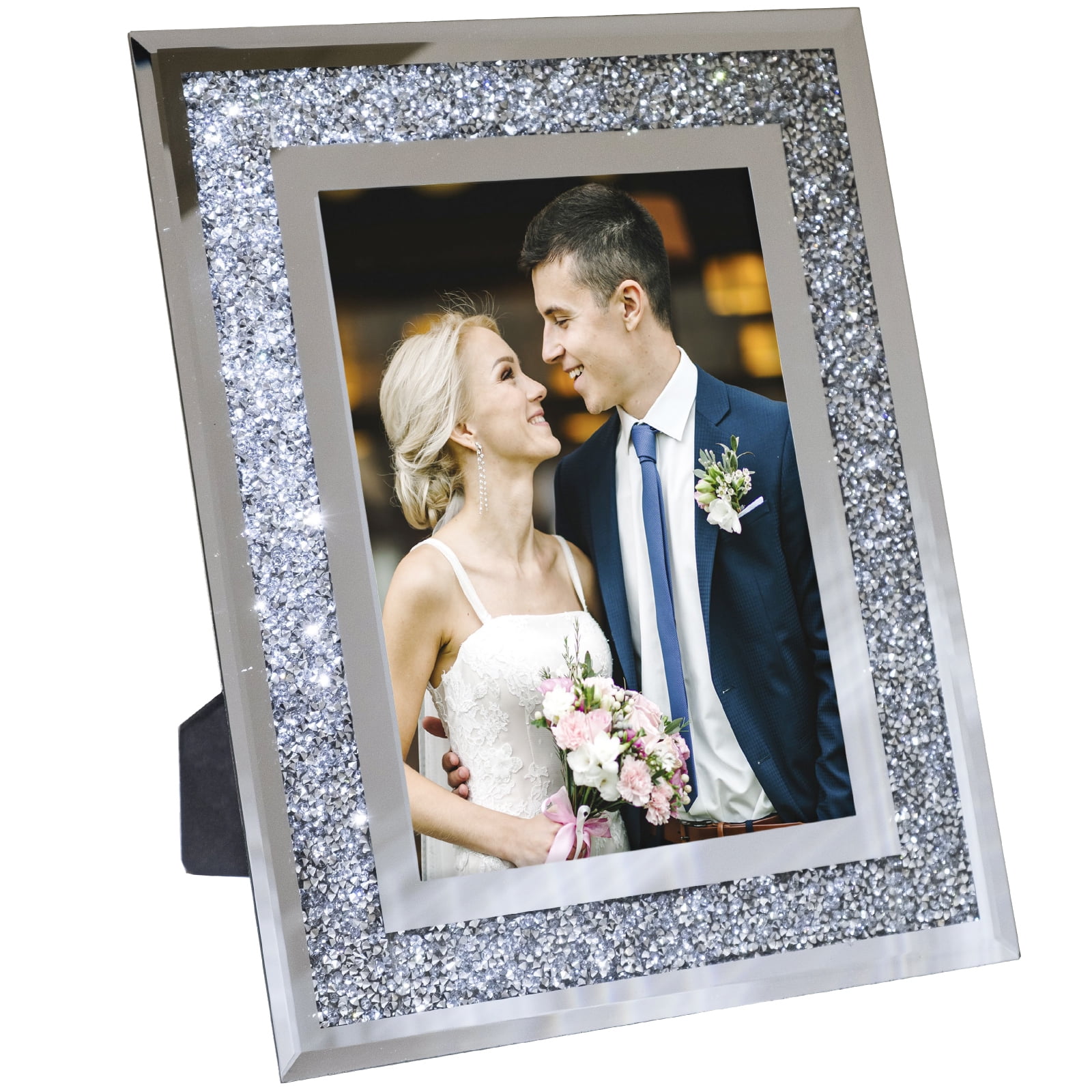 Decorative Picture Frame 8"x10" with Sparkling Crystal Border EGPHD