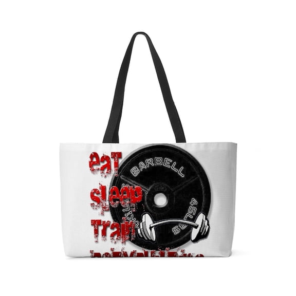 CafePress - Eat Sleep Train Bodybuilding - Large Weekender Tote
