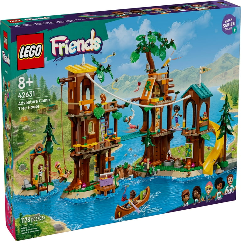 LEGO Friends Adventure Camp Tree House Toy with Doll Accessories Summer Toy Playset for Kids with 5 Mini Dolls and 5 Animal Toy Figures Awesome Gift