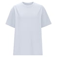 thumbnail image 4 of CHGBMOK Womens Blouses Mode Couleur Unie Ample Décontracté Col Rond Chemise à Manches Courtes L, 4 of 8