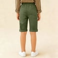 thumbnail image 6 of Miluxas Girls Capris for Summer Cotton Linen Pants Casual Loose Comfy Trendy Elastic Waist Cropped Trouser Beach Clothes Army Green 14-15 Years, 6 of 8