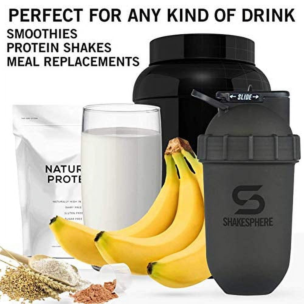 SHAKESPHERE ShakeSphere Tumbler VIEW: Protein Shaker Bottle Smoothie Cup  with Clear Window, 24 oz - Bladeless Blender Cup Purees Fruit, No M