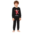 thumbnail image 5 of CUZIBR Toddler Boys Girls Christmas Pajamas Loungewear Set Long Sleeve Crew Neck Tops And Pants 2 PC Santa Claus Graphic Funny Fall Nightwear,Black,4-5 Years, 5 of 7