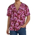 thumbnail image 3 of Xecao offers the Orchids Flowers for Men's Casual Short-sleeved Shirt, a button-up collared shirt with a pocket, perfect for beach vacations and yacht travel in the 4X-Large size., 3 of 7