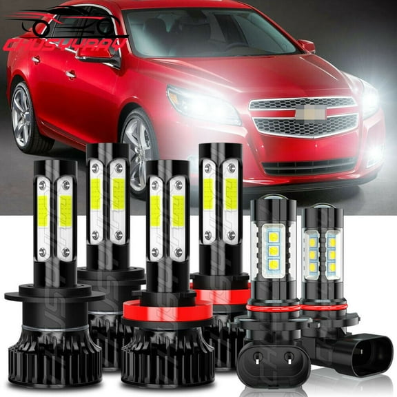 For Chevy Malibu 2013 2014 2015 LED Headlight High Low Fog Light Bulb Combo Kit