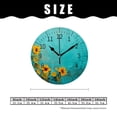 thumbnail image 2 of 14 Inch Wall Clock Battery Operated Silent Clock Decorative for Office, Kitchen, Outdoor, Living Room，Yellow Sunflowers with Green Leaves Drawing, 2 of 4