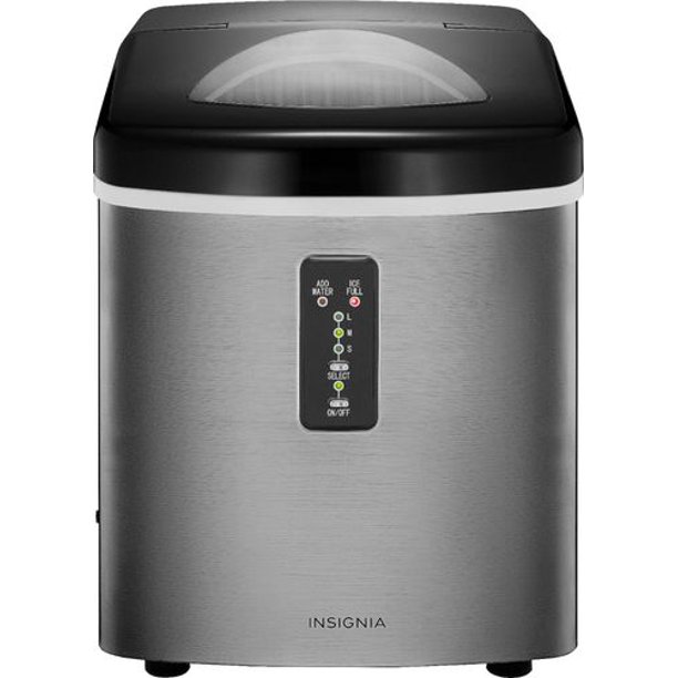 Insignia™ 33Lb. Portable Ice Maker Stainless steel