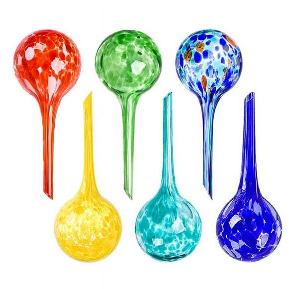 (Red + Yellow + Green + Lake Green + Orchid + Color 6x15cm) 6 Pack Plant Self Watering Bulbs, Ø 15cm,for your plants up to 7~10 days Drip Irrigation Device