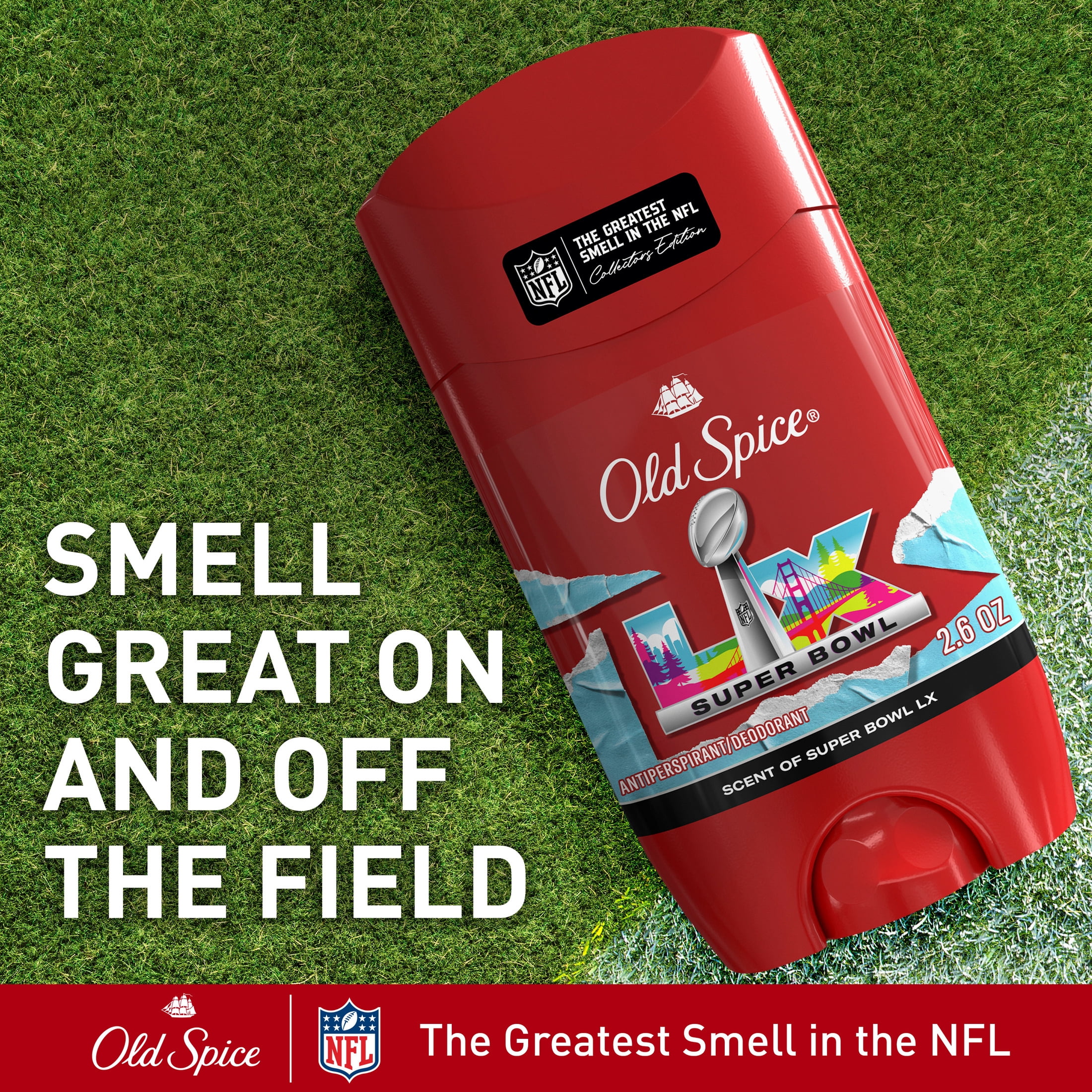 (2 pack) Old Spice Antiperspirant, Super Bowl LX, 2.6oz