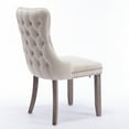 thumbnail image 6 of Dining Chairs, Set of 2, Modern Side Chairs with Nailhead Trim, Button Tufted Fabric Upholstered Dining Chairs, Kitchen Chairs with Solid Wood Legs and Padded Seat, Beige, L0357, 6 of 10