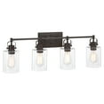 thumbnail image 6 of 4-Light 30.91" Bathroom Vanity Light Dark Bronze Bathroom Light over Mirrors with Clear Glass Shade, 6 of 9