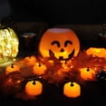 thumbnail image 2 of Lámpara de calabaza LED de 12 piezas, lámpara de calabaza de Halloween a batería, lámpara de té de calabaza, lámpara decorativa de Halloween, naranja, 2 of 5