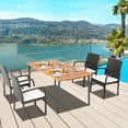 thumbnail image 2 of Costway 5PCS Patio  Dining Set Cushion Armchairs Acacia Wood Table with Umbrella Hole, 2 of 11