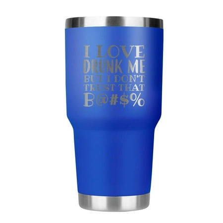 

I love drunk me stemless wine cup (Royal blue)