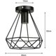 thumbnail image 2 of Lote de 2 Plafonnier Industri en Métal Noir 22*20cm Cage Diamant Fer Lustre pour Couloir, Allée, Porche, Chambre, etc., 2 of 5