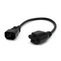 1ft. PC Power Cord IEC 320 EN 60320 C14 to NEMA 5-15R - Black - 1 ft.