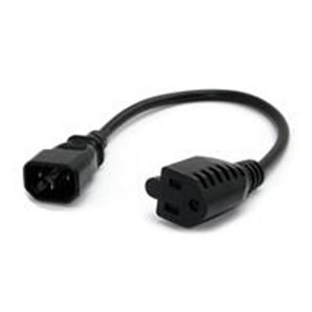 1ft. PC Power Cord IEC 320 EN 60320 C14 to NEMA 5-15R - Black - 1 ft.